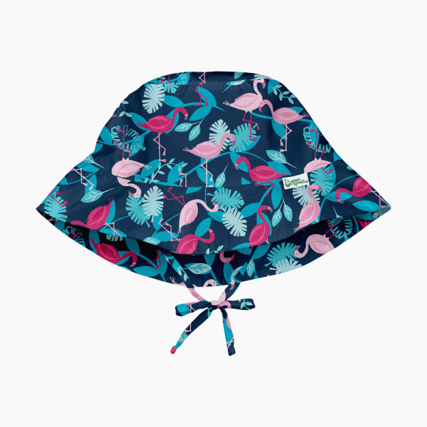 GREEN SPROUTS Bucket Sun Protection Hat - Navy Flamingos, 9-18 Months.