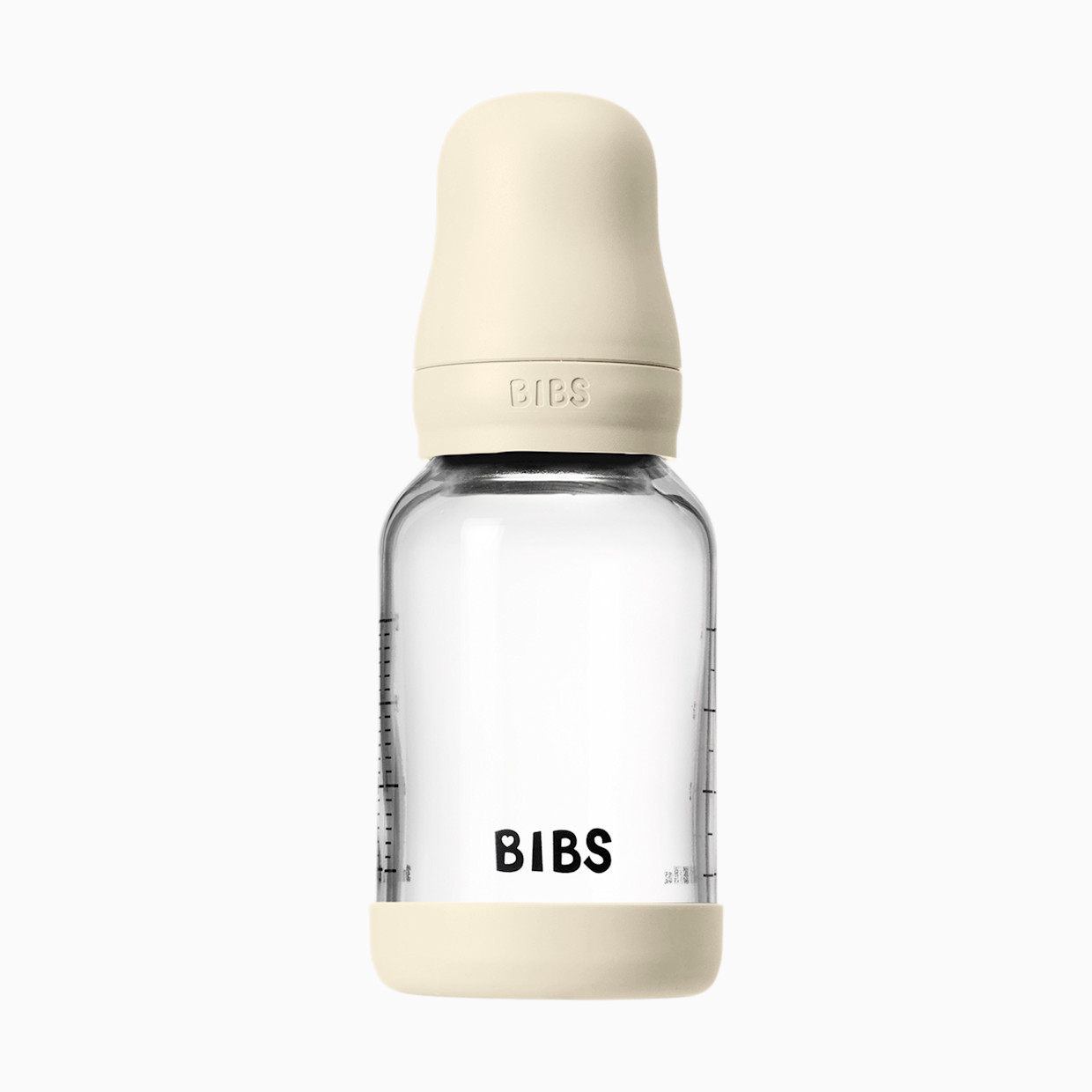 BIBS Baby Glass Bottle with Natural Rubber Nipple - Ivory, 4oz.
