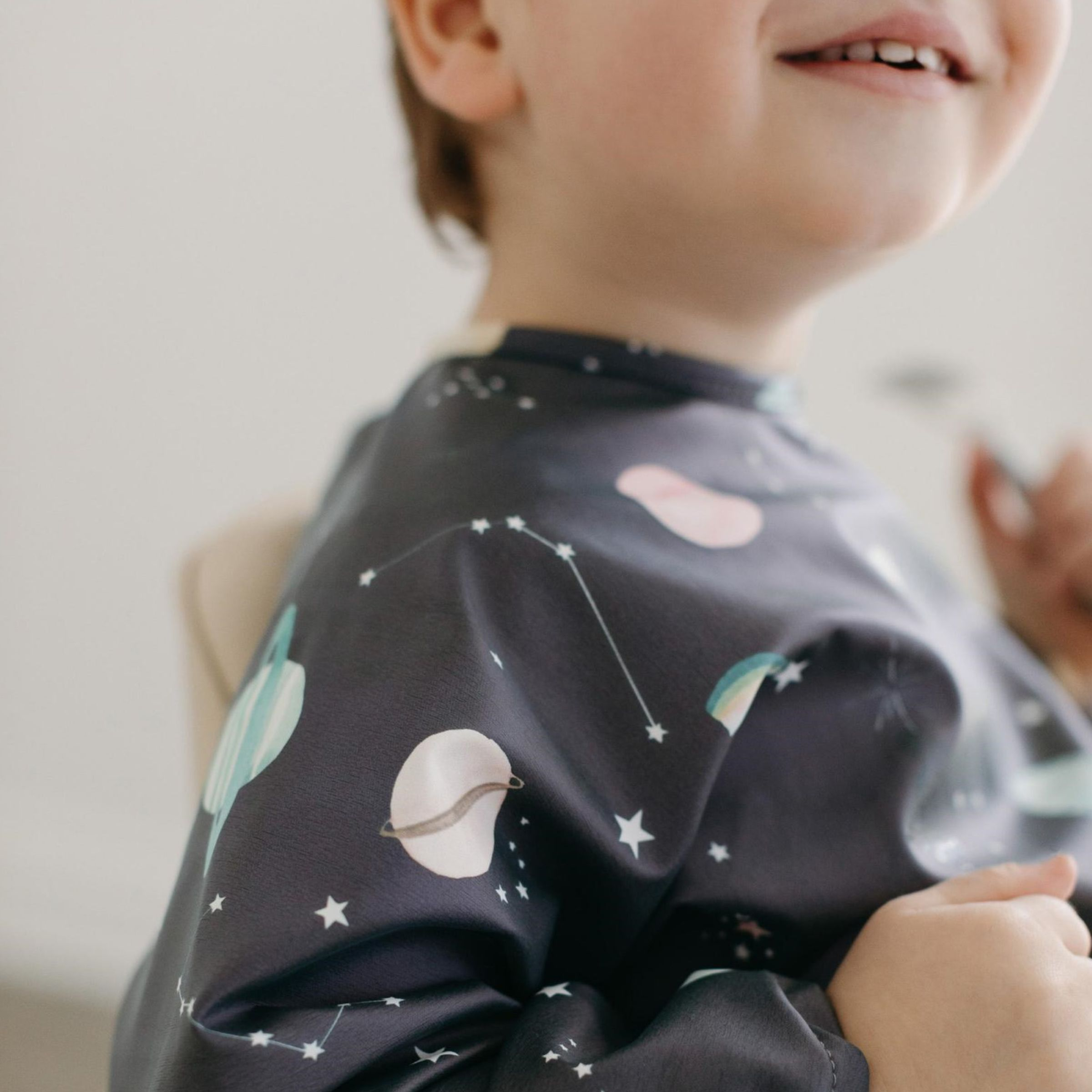 Loulou Lollipop Long Sleeve Waterproof Smock Bib - Planets.