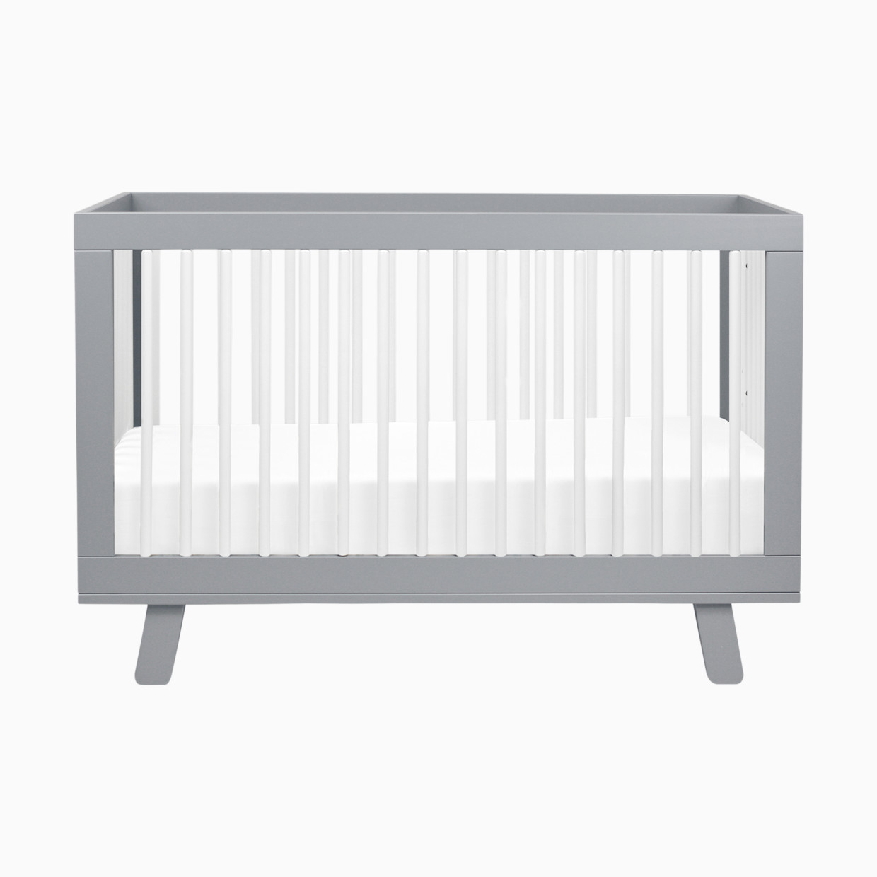 babyletto Hudson 3-in-1 Convertible Crib with Toddler Bed Conversion Kit - Grey/White.
