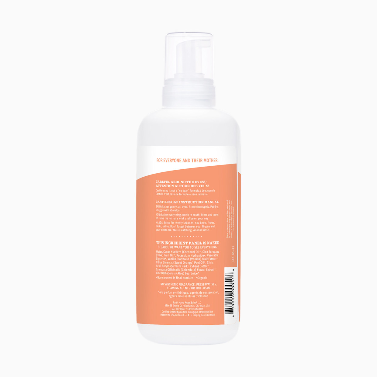 Earth Mama Baby Wash - Sweet Orange, 34 Fl Oz.