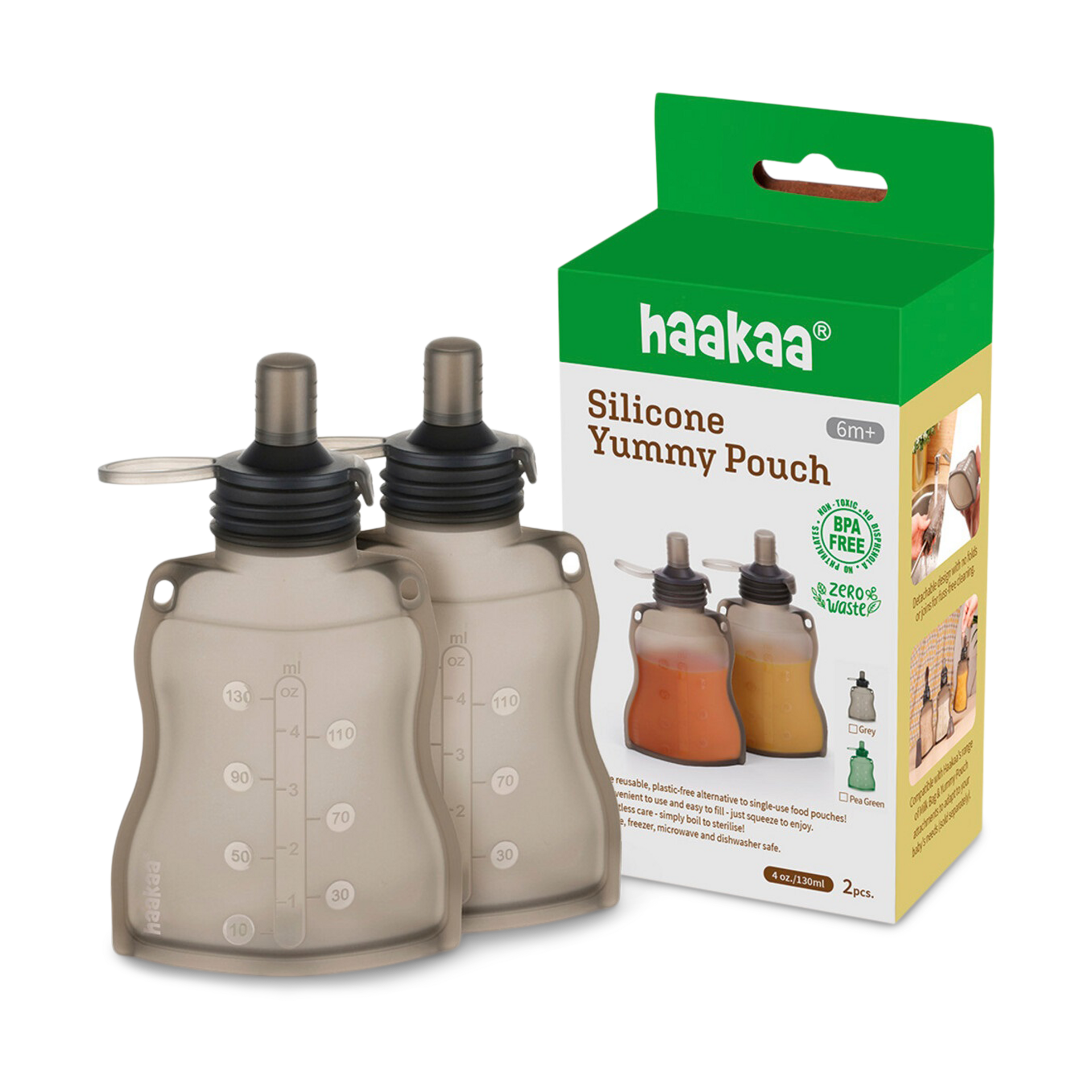 Haakaa Silicone Yummy Pouch (2 Pack).