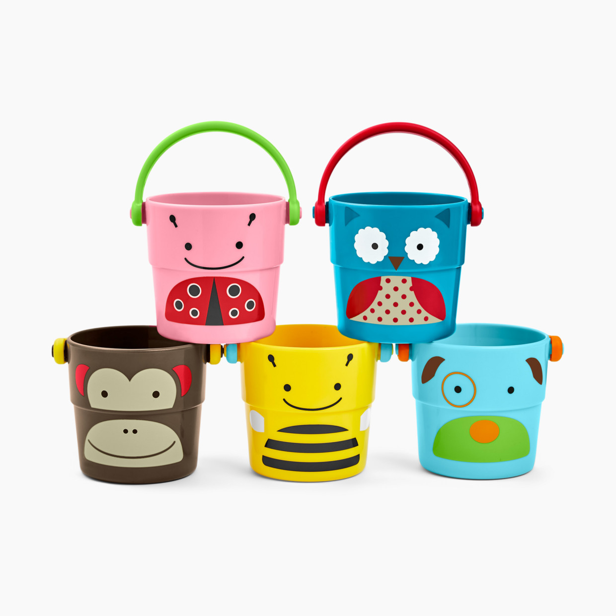 Skip Hop Zoo Stack and Pour Buckets (Set of 5) - Zoo Multi.