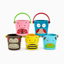 Skip Hop Baby Bath Toy, Zoo Stack & Pour Buckets