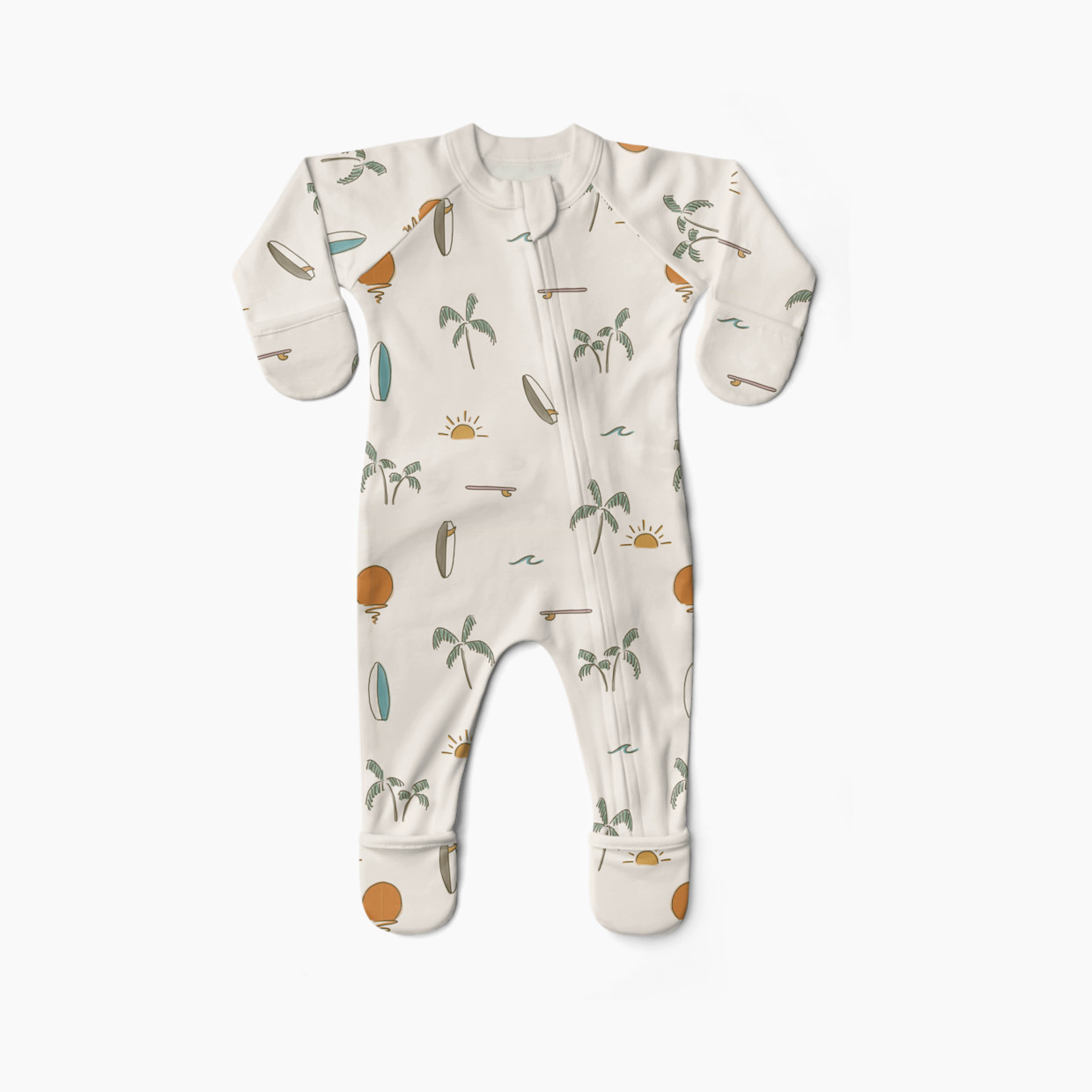 Goumi Kids Grow With You Footie- Snug Fit - Surf's Up, Newborn.