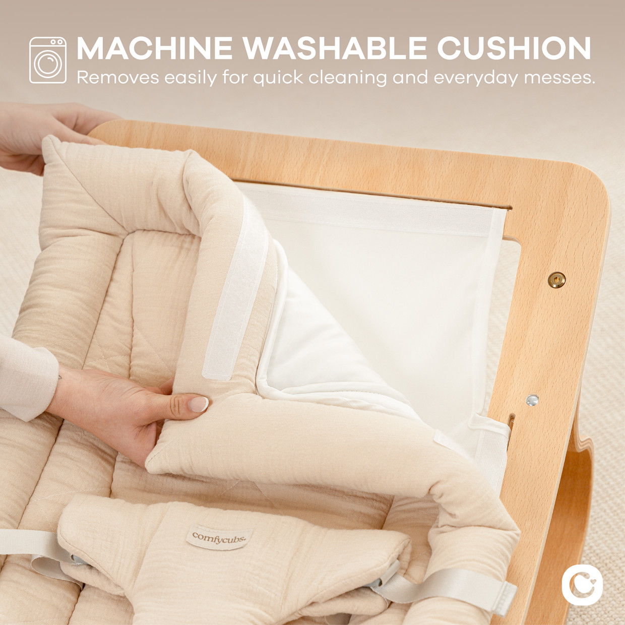 Comfy Cubs Baby Rocker - Sand.