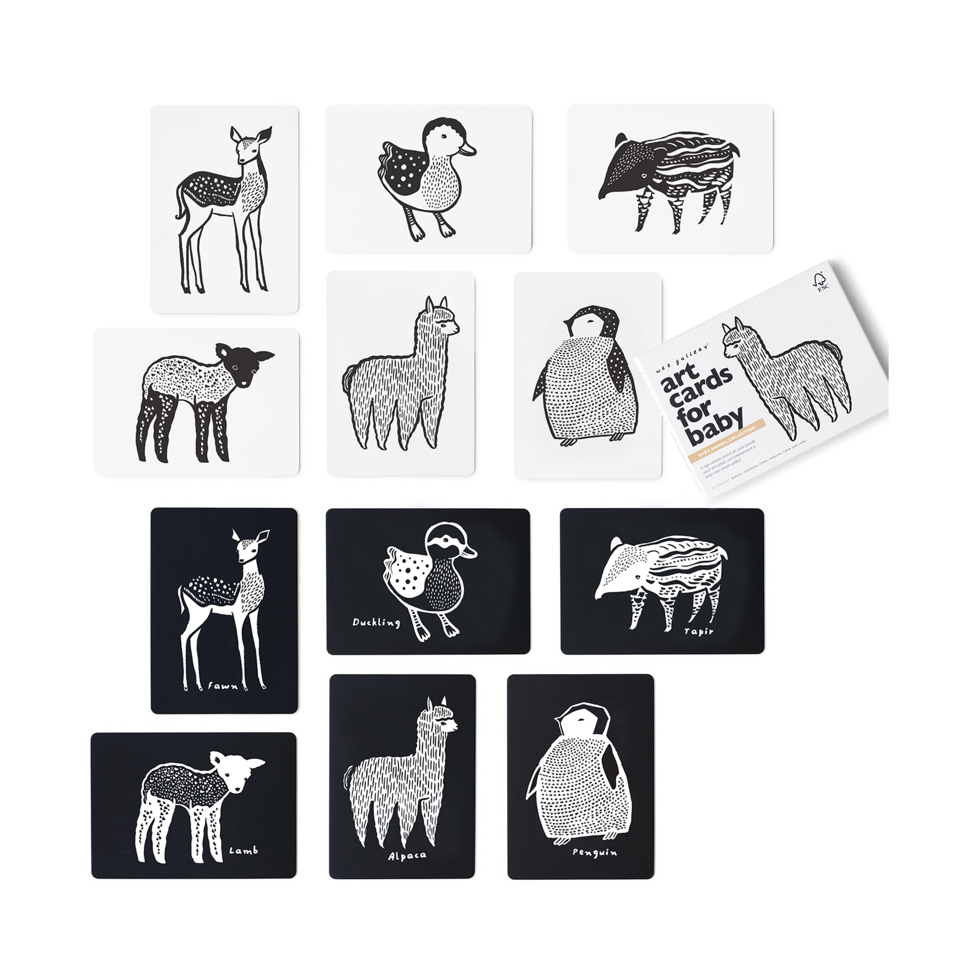 Wee Gallery Art Cards for Baby - Baby Animals.