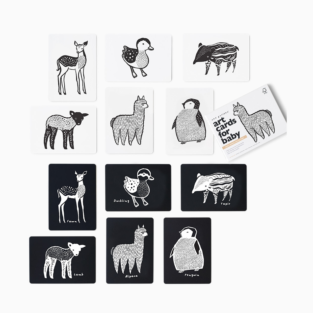 Wee Gallery Art Cards for Baby - Baby Animals.