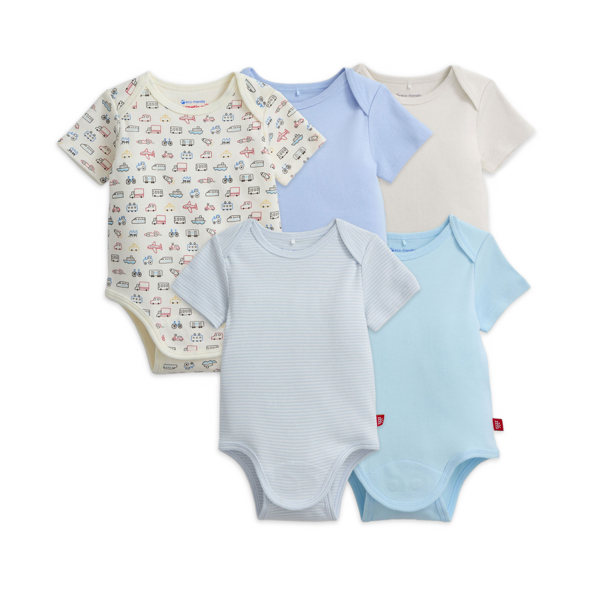 Magnetic Me Organic Cotton Magnetic Bodysuit 5 Pack Bundle.
