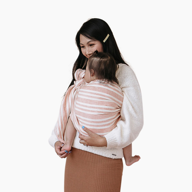 WildBird Chambray Ring Sling Carrier - Egyptian With Rose Gold Ring, Standard 74".