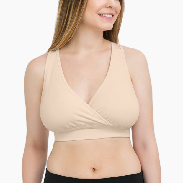 Kindred Bravely French Terry Racerback Nursing Sleep Bra - Beige, Small-Busty