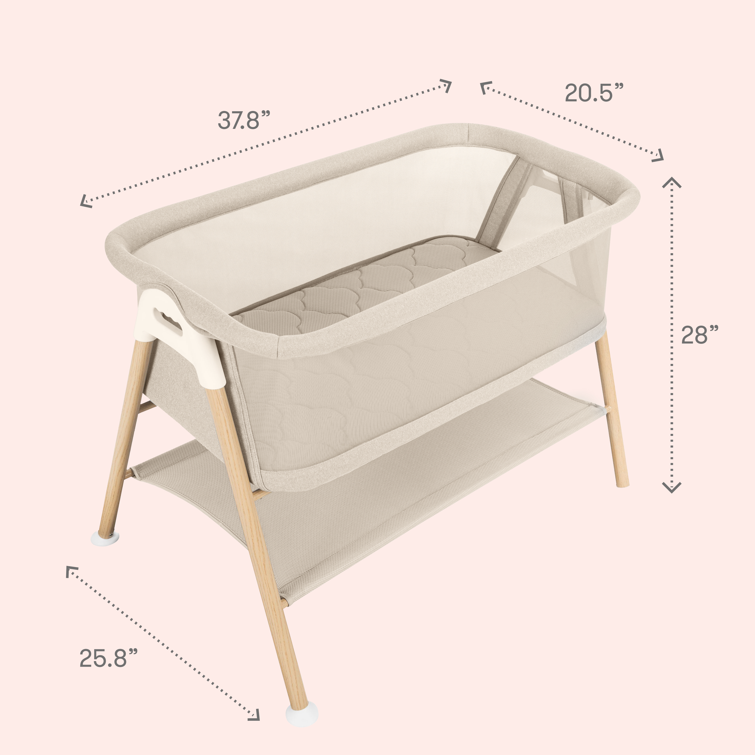 Newton Baby Essential Bassinet - Sandstone.