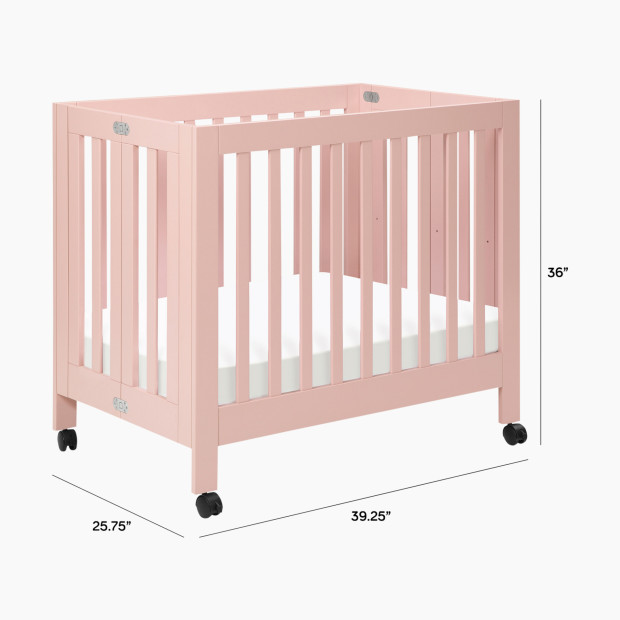 babyletto Origami Mini Crib - Pink.
