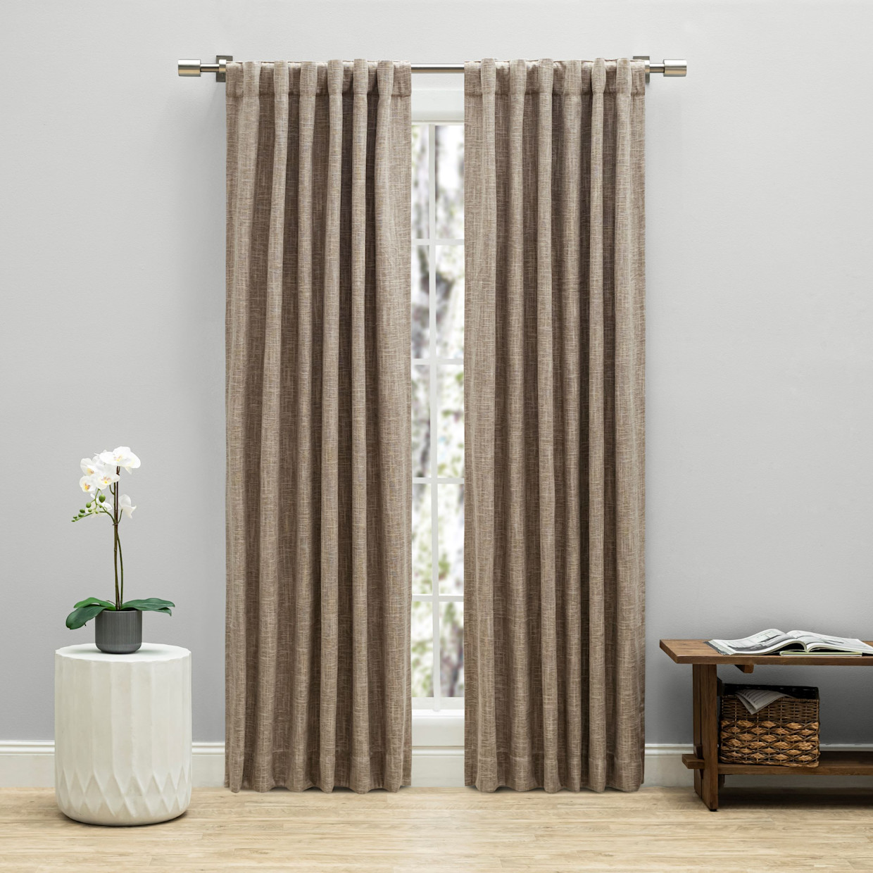 Ricardo Trading Haven Blackout Linen Double Wide Patio Panel - Harvest, 104"W X 84"L.