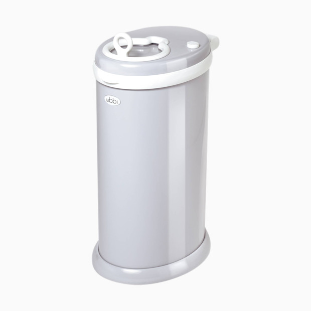 Ubbi Stainless Steel Diaper Pail - Grey.