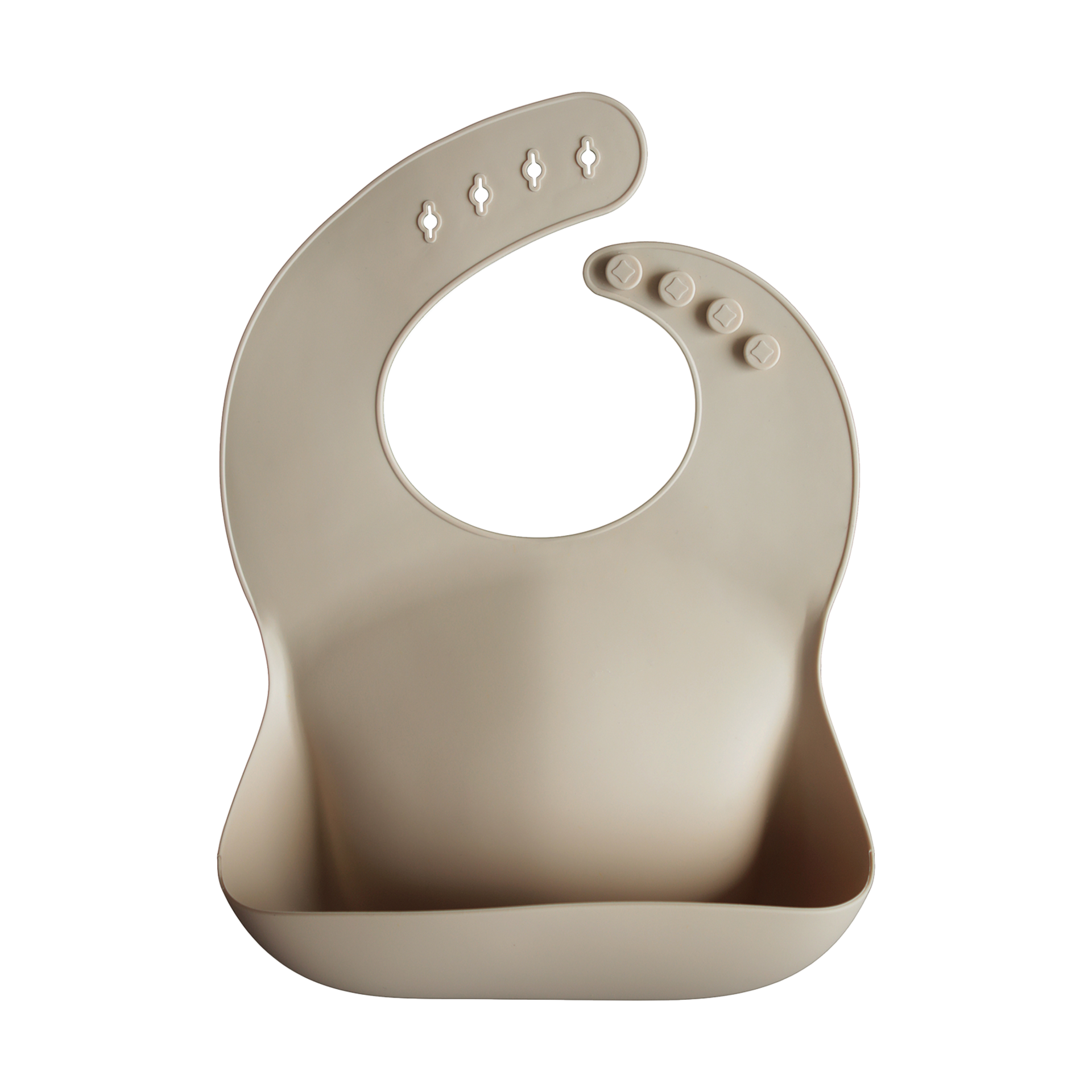 mushie Silicone Baby Bib | Adjustable Fit Waterproof Bibs (Shifting Sand)