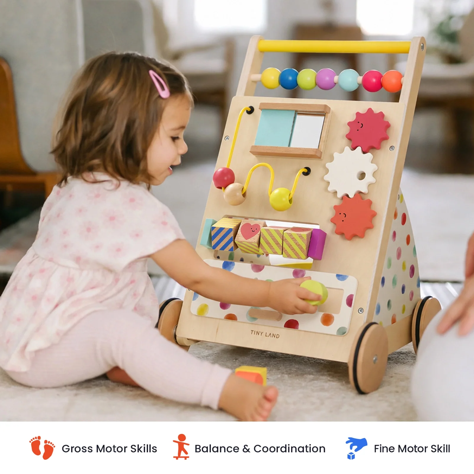  Premium Natural Wooden Activity Walker.