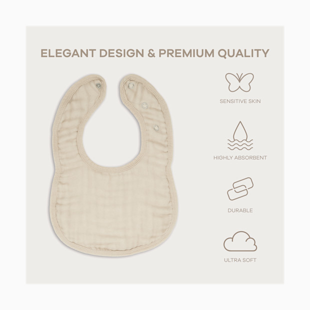 Comfy Cubs Muslin Bibs with Adjustable Snaps (8 Pack).