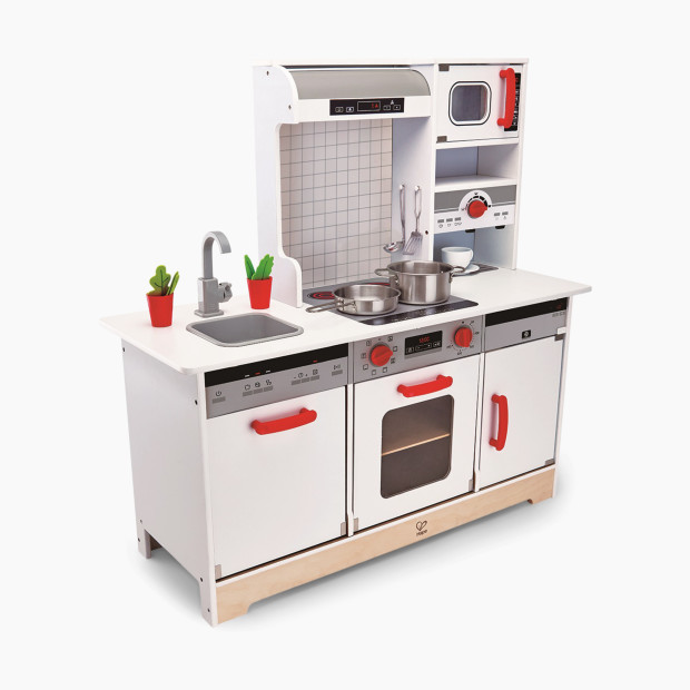 Hape All-in-1 Wooden Play Kitchen with Accessories.