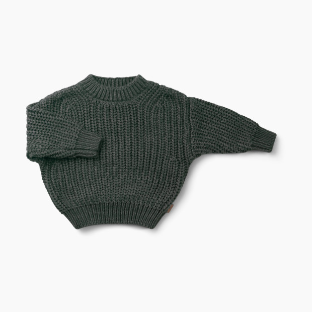 Goumi Kids Mountain Collection Organic Cotton Knit Box Sweater - Pine, 0-6m.