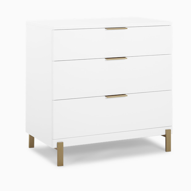Delta Children Hendrix 3 Drawer Dresser - Bianca White/Bronze.
