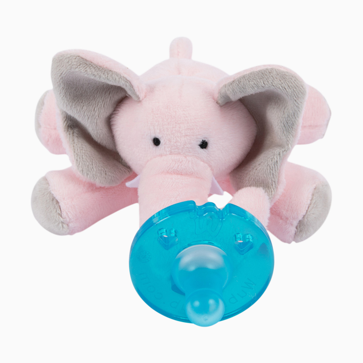 WubbaNub Pacifier - Pink Elephant, Attached.