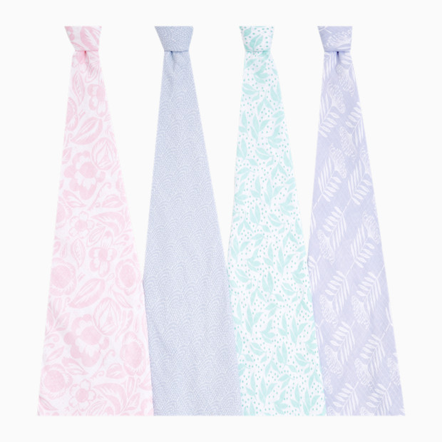 Aden + Anais Essentials Cotton Muslin Swaddles (4 Pack).