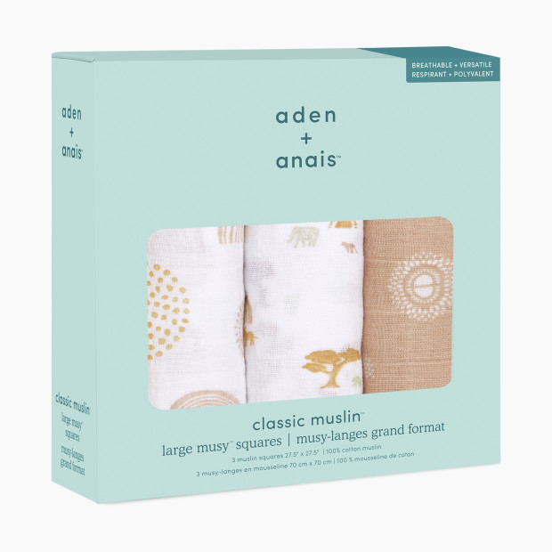 Aden + Anais Cotton Muslin Squares (3 Pack) - Keep Rising.