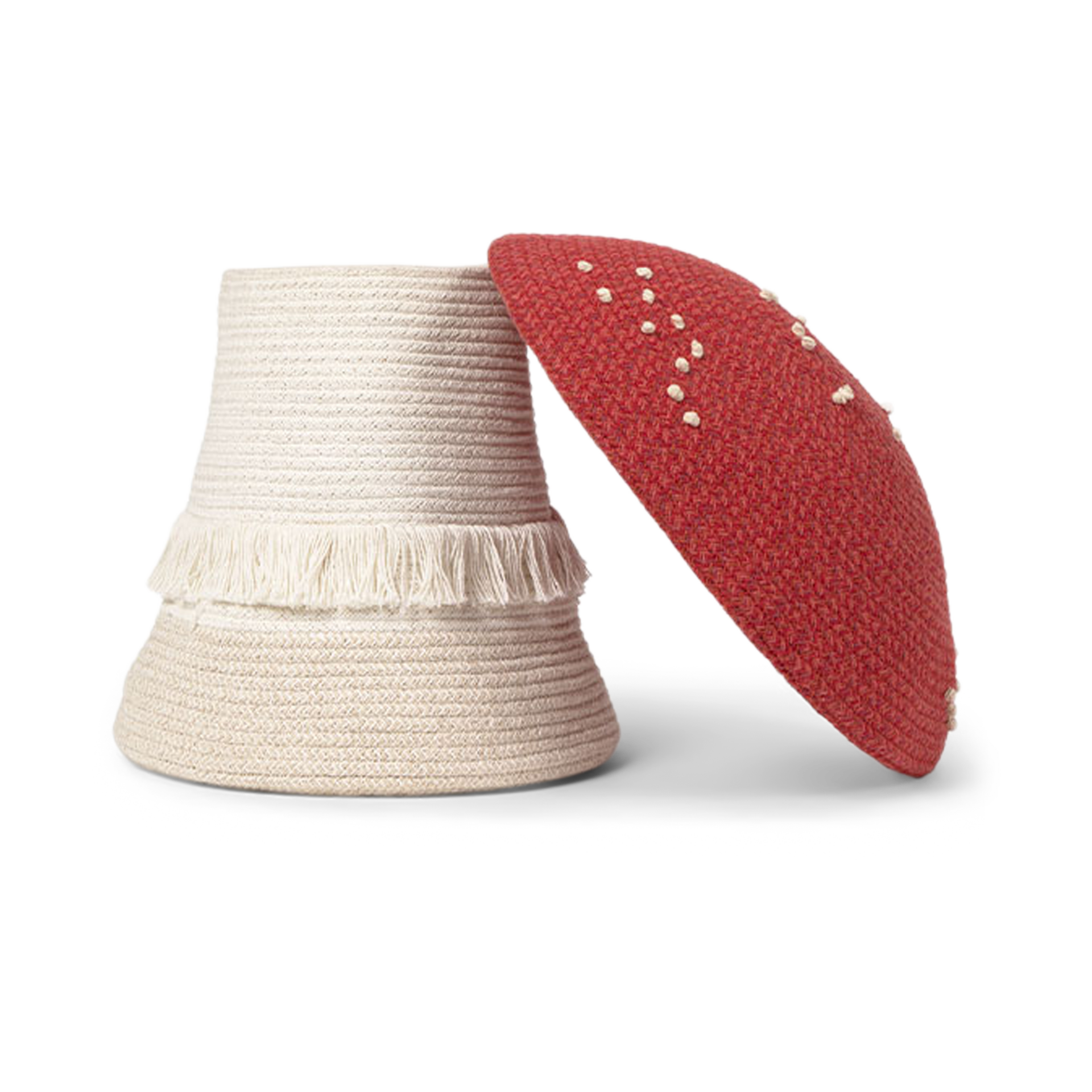 Lorena Canals Red Mushroom Basket - Big.