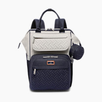 BabbleRoo Diaper Bag Backpack, Multifunction Large Bags with Changing Pad & Stroller Straps Pacifier Case, Unisex Stylish Travel Back Pack Nappy for Moms Dads (Stone Gray Blue)