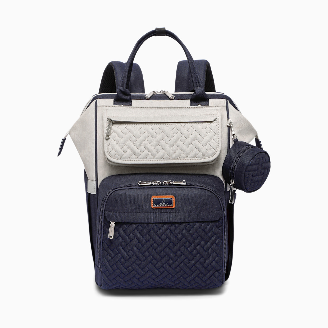 Babbleroo WideTop Diaper Bag Backpack - Grey Blue.