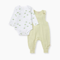 Burt's Bees Baby Unisex Baby 100% Organic Cotton Jumpsuit and Bodysuit Set