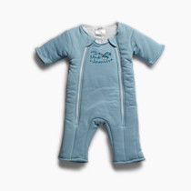 Baby Merlin's Magic Sleepsuit - Cotton Baby Swaddle Transition Product - Soft and Breathable Design, Double Zipper for Easy Diaper Changes, Promotes Safe Sleep - Blue - Small 12-18lbs