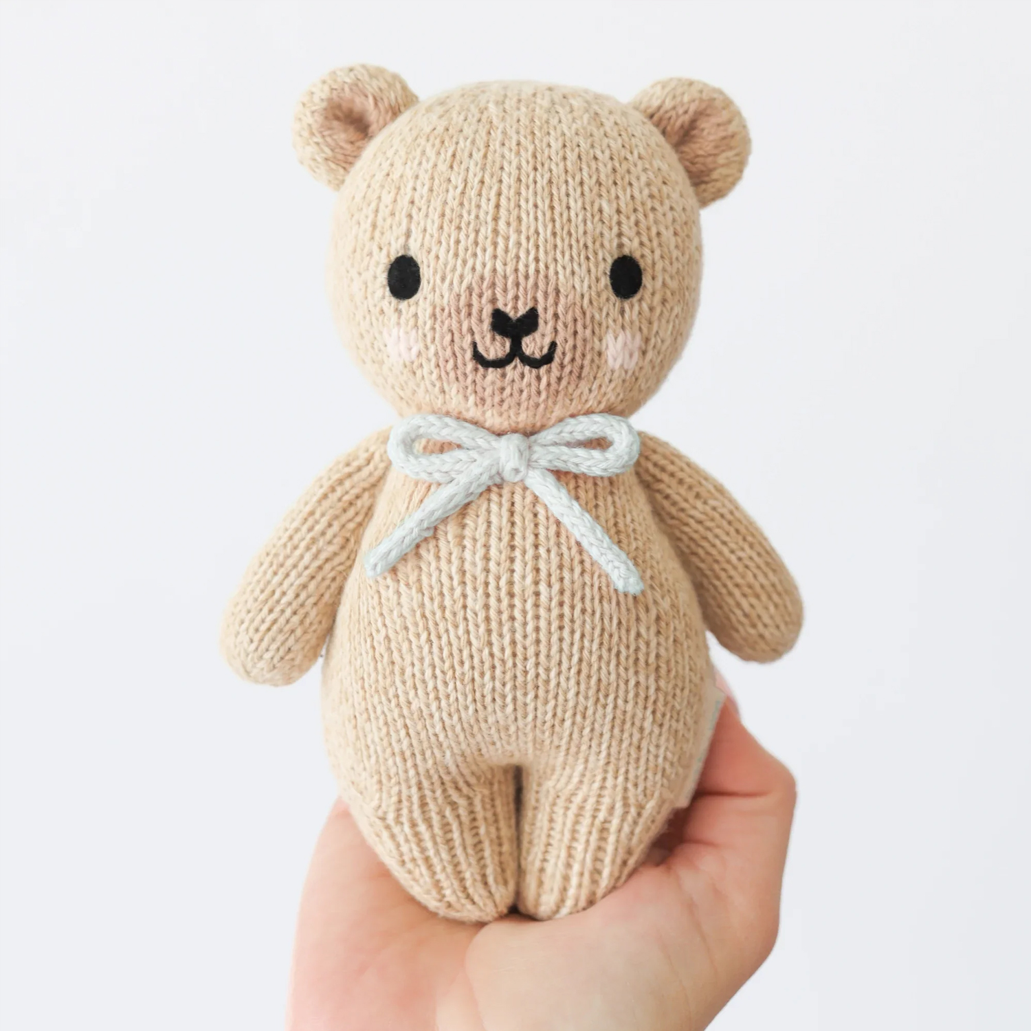 cuddle+kind Baby Animal - Baby Honey Bear With Robin's Egg Bow.