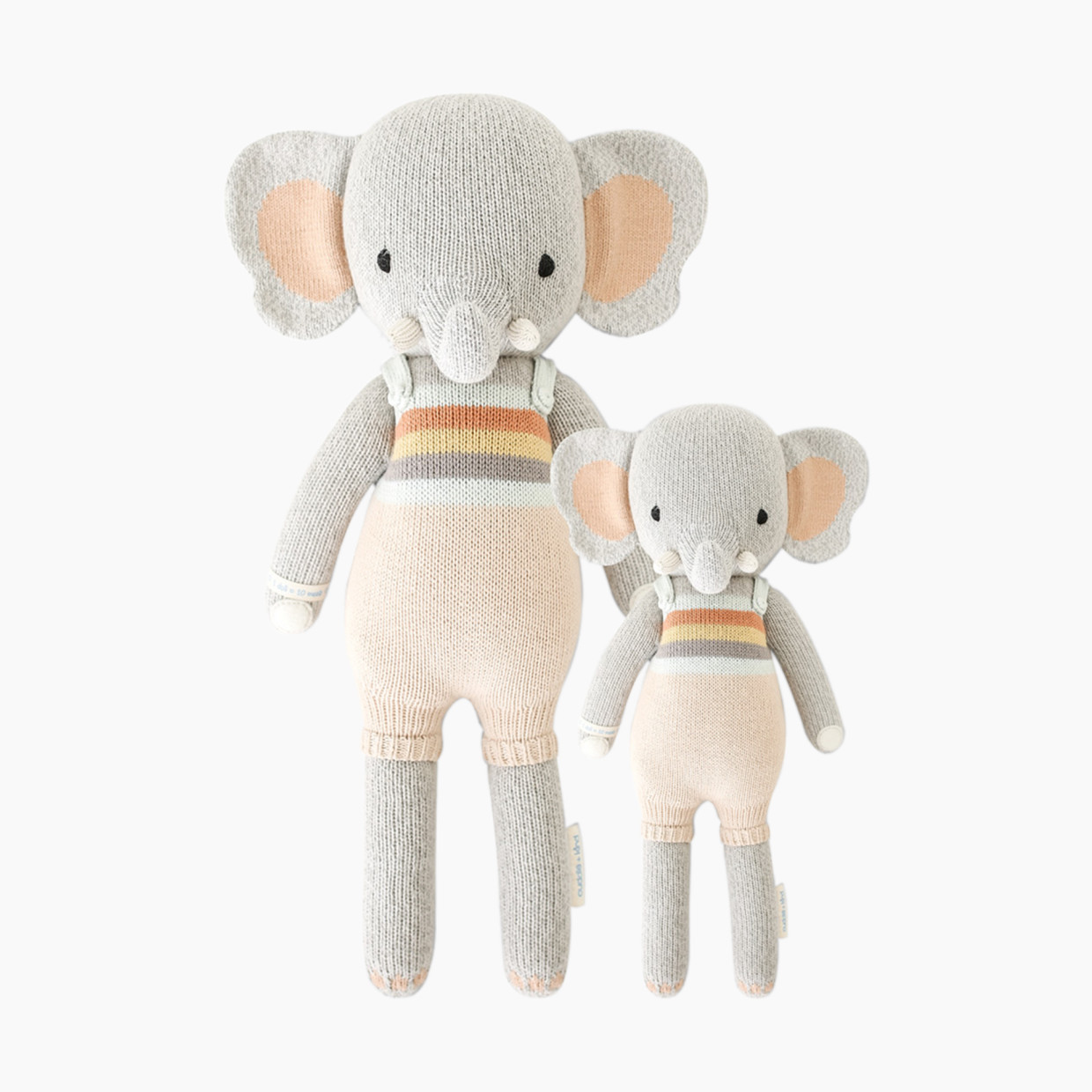 cuddle+kind Hand-Knit Doll - Evan The Elephant, Little 13".