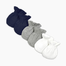 Burt's Bees Baby Baby Girls' Mittens, No-Scratch Mitts, 100% Organic Cotton, Set of 3