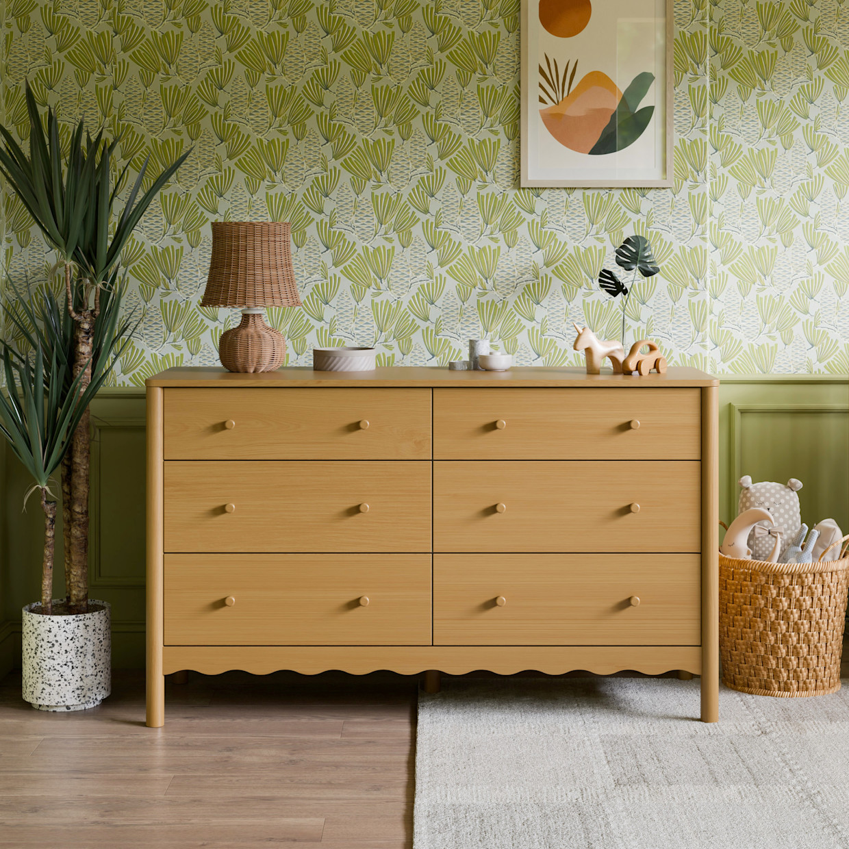 babyletto Swell 6-Drawer Assembled Dresser - Honey.