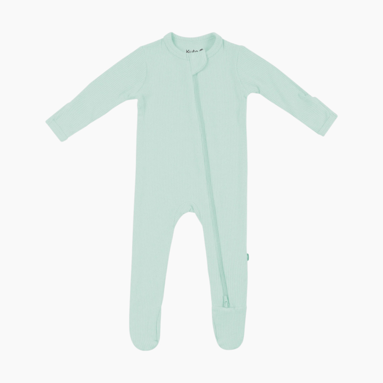 Kyte Baby Ribbed Zipper Footie - Sage, Newborn.