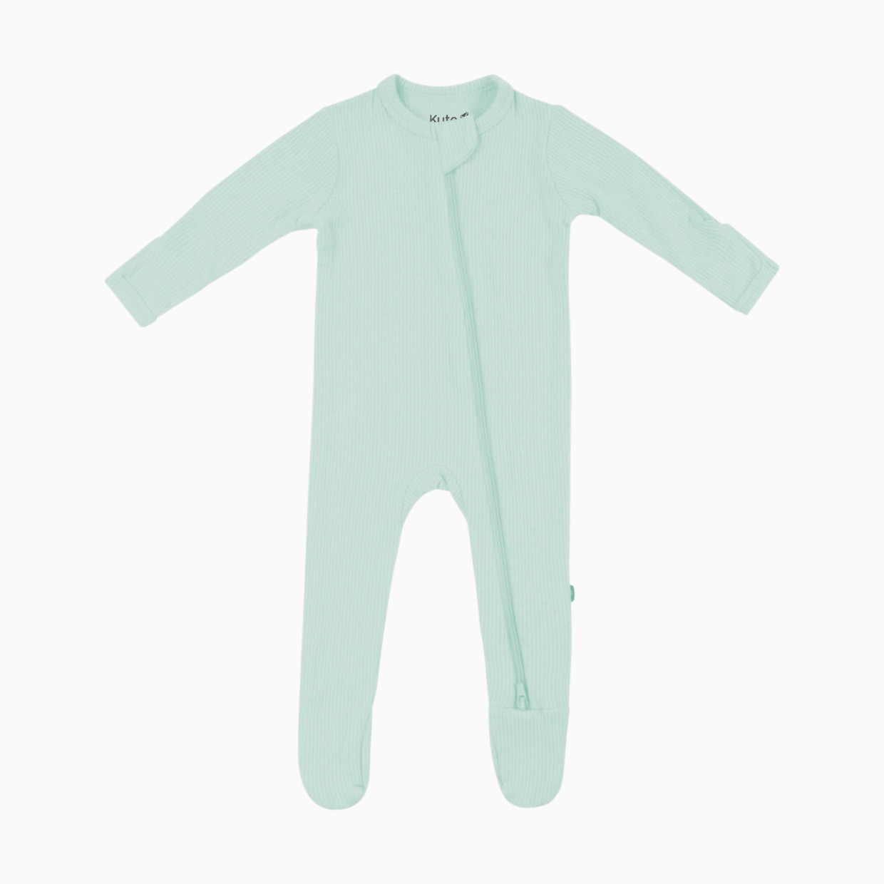 Kyte Baby Ribbed Zipper Footie - Sage, Newborn.