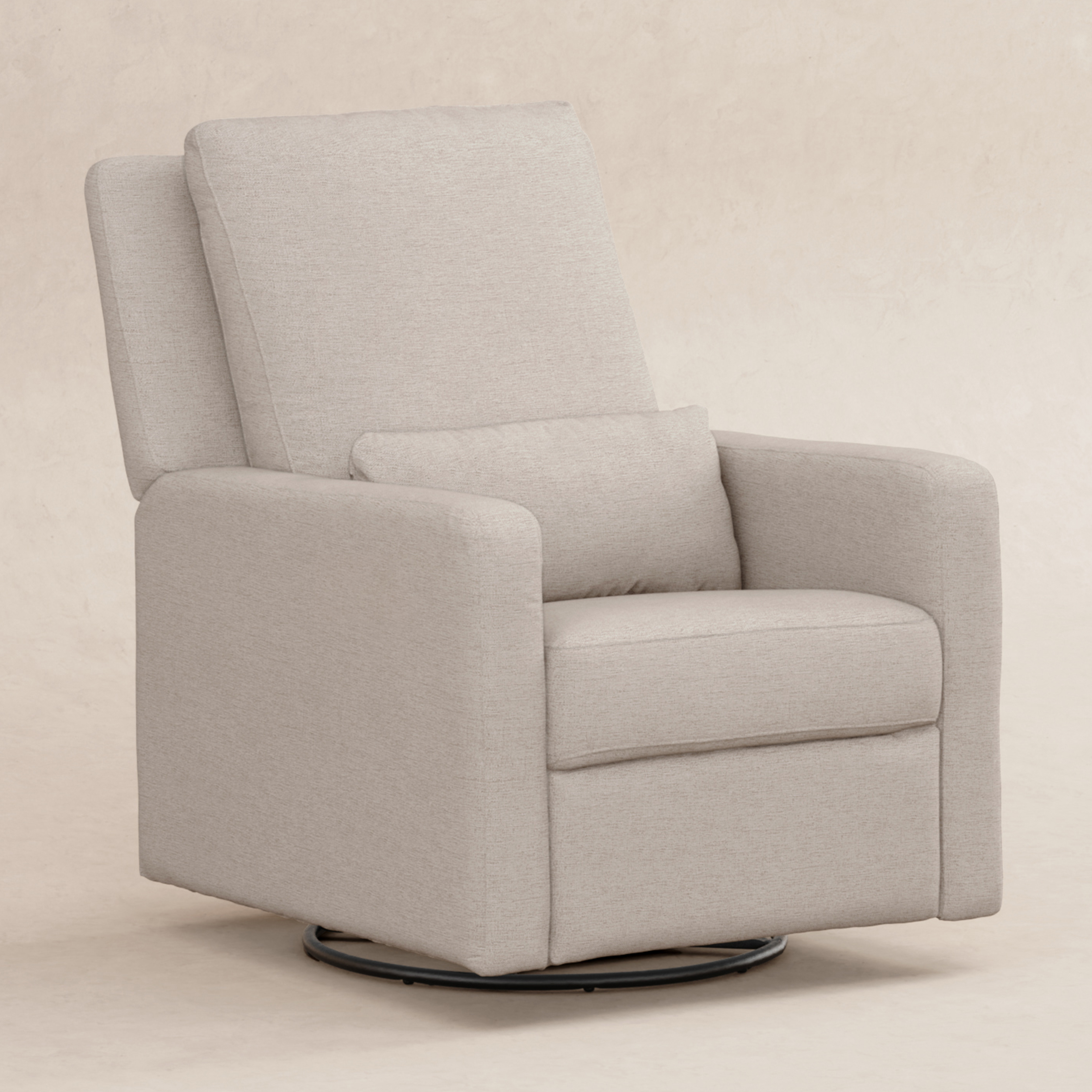 babyletto Sigi Electronic Recliner and Swivel Glider - Performance Beach Eco-Weave.