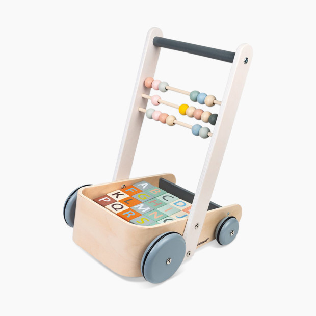 Janod Sweet Cocoon Cart with ABC Blocks.