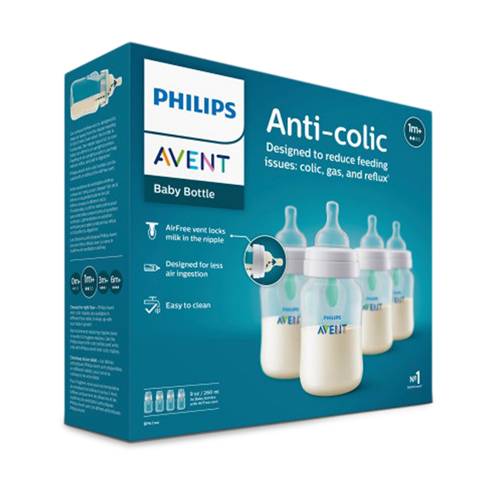 Philips Avent Anti-colic Bottle with AirFree Vent - 9 Oz, 4.