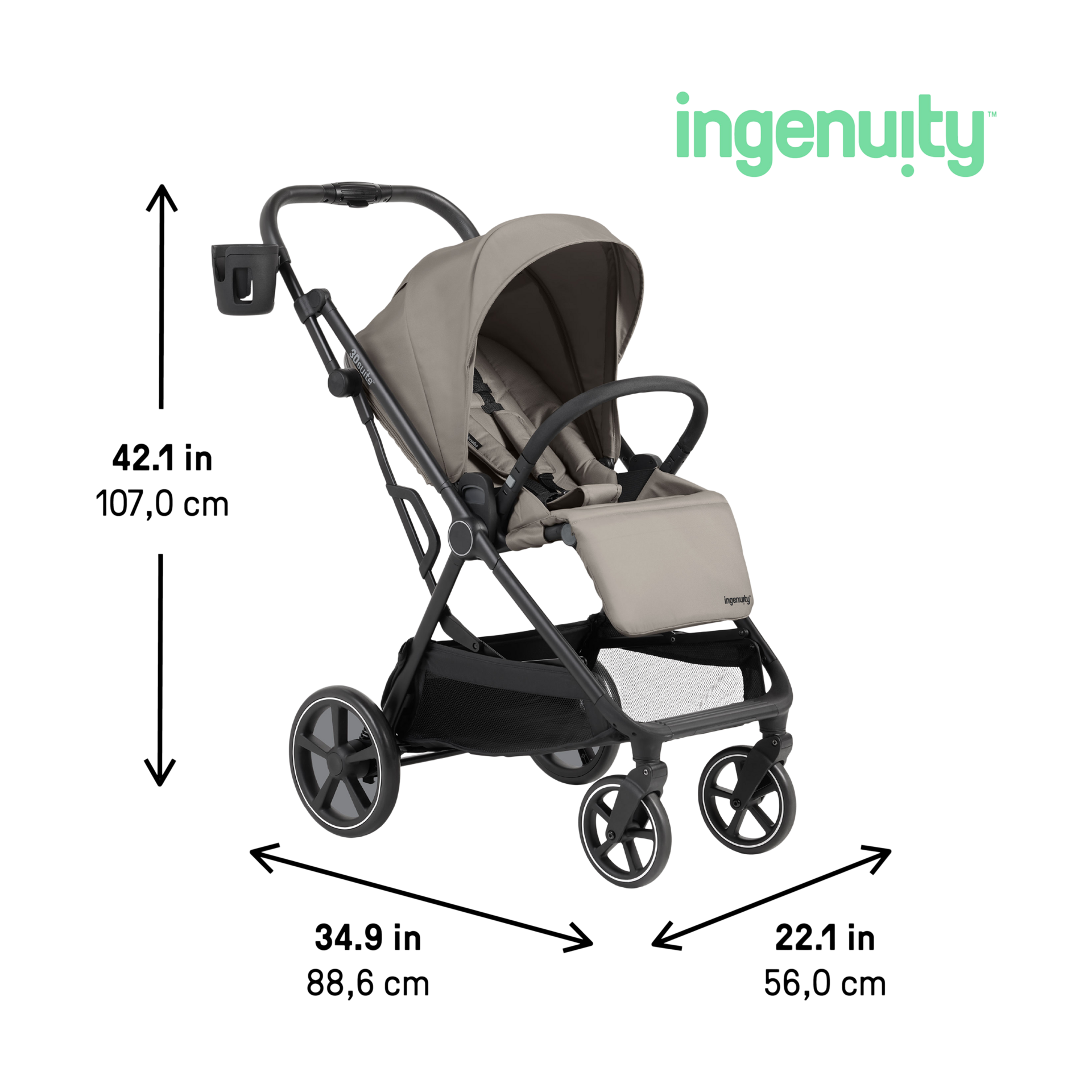 Ingenuity 3DSuite Modular Stroller with Reversible Seat - Cashew.
