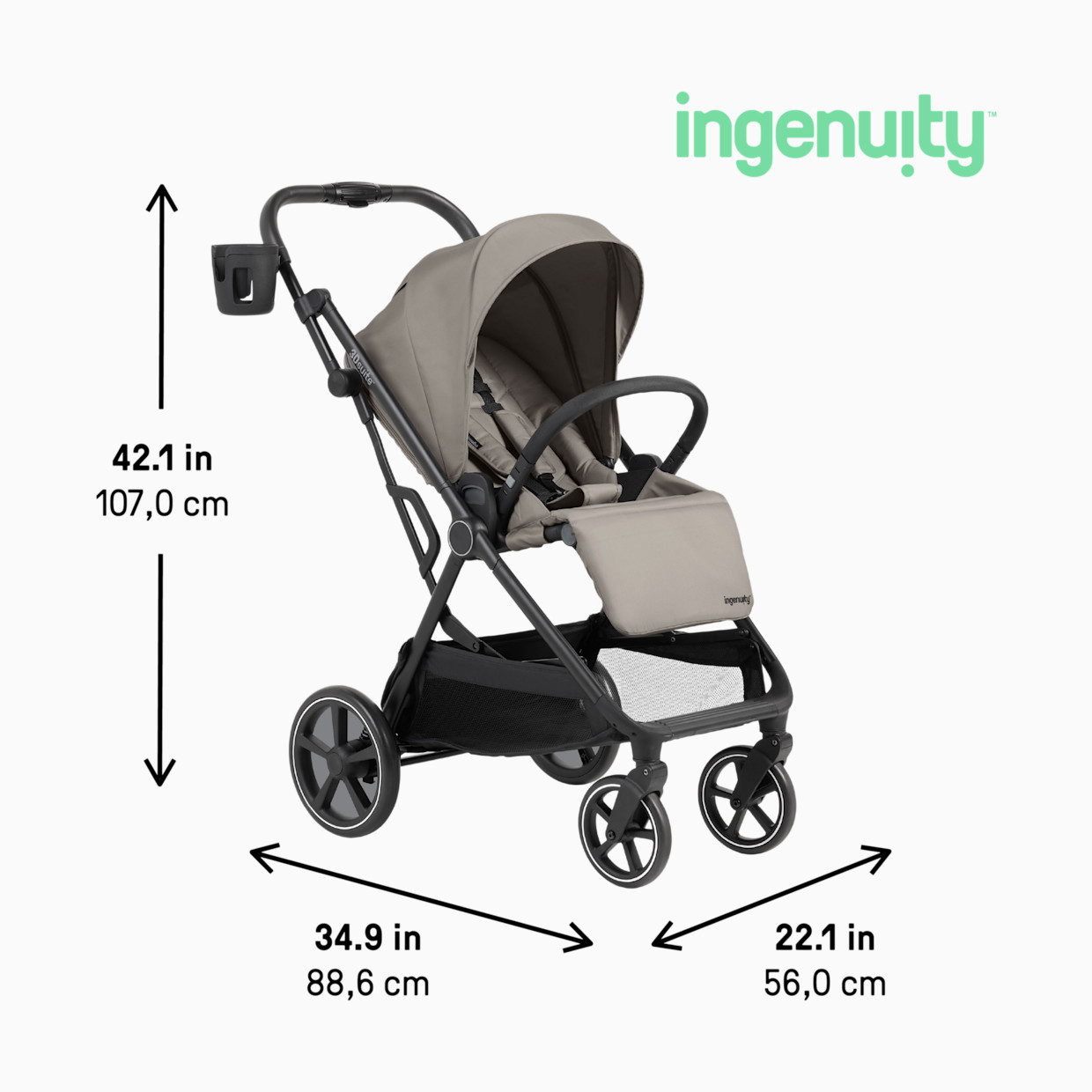 Ingenuity 3DSuite Modular Stroller with Reversible Seat - Cashew.