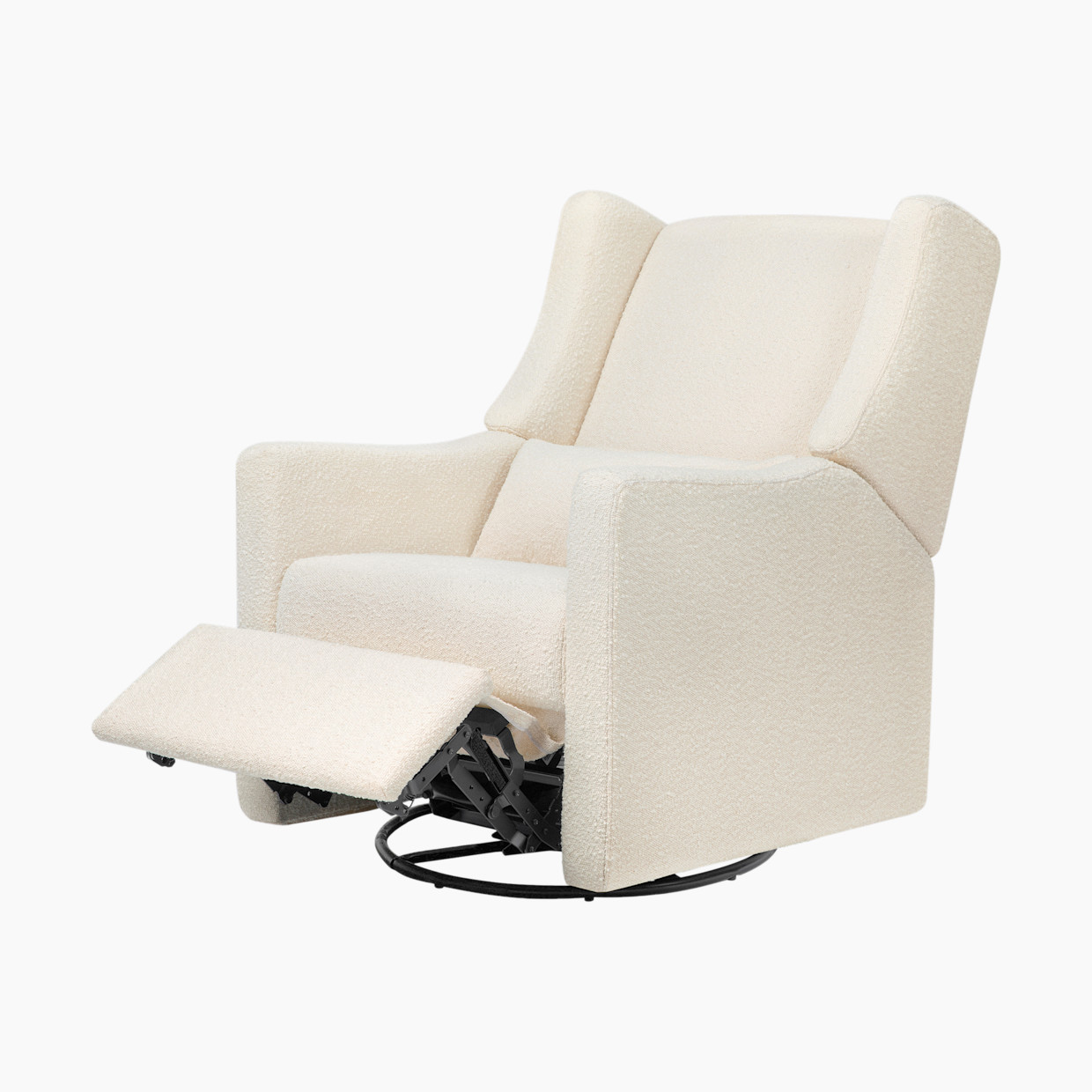 babyletto Kiwi Manual Recliner and Swivel Glider - Performance Ivory Boucle.