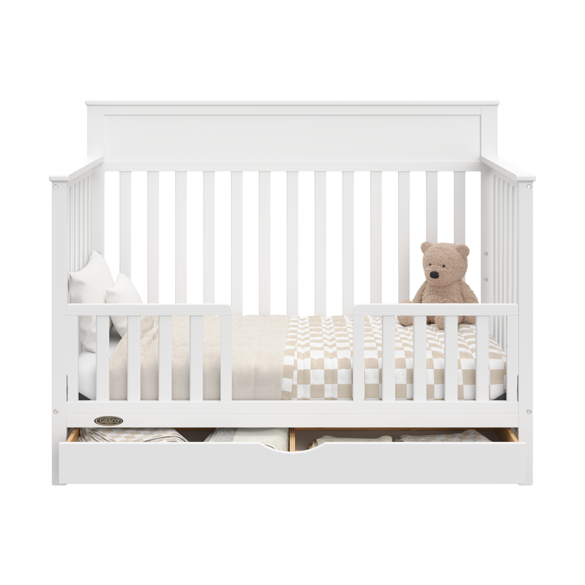 Storkcraft Universal Toddler Safety Guardrail Kit (Slats) - White.