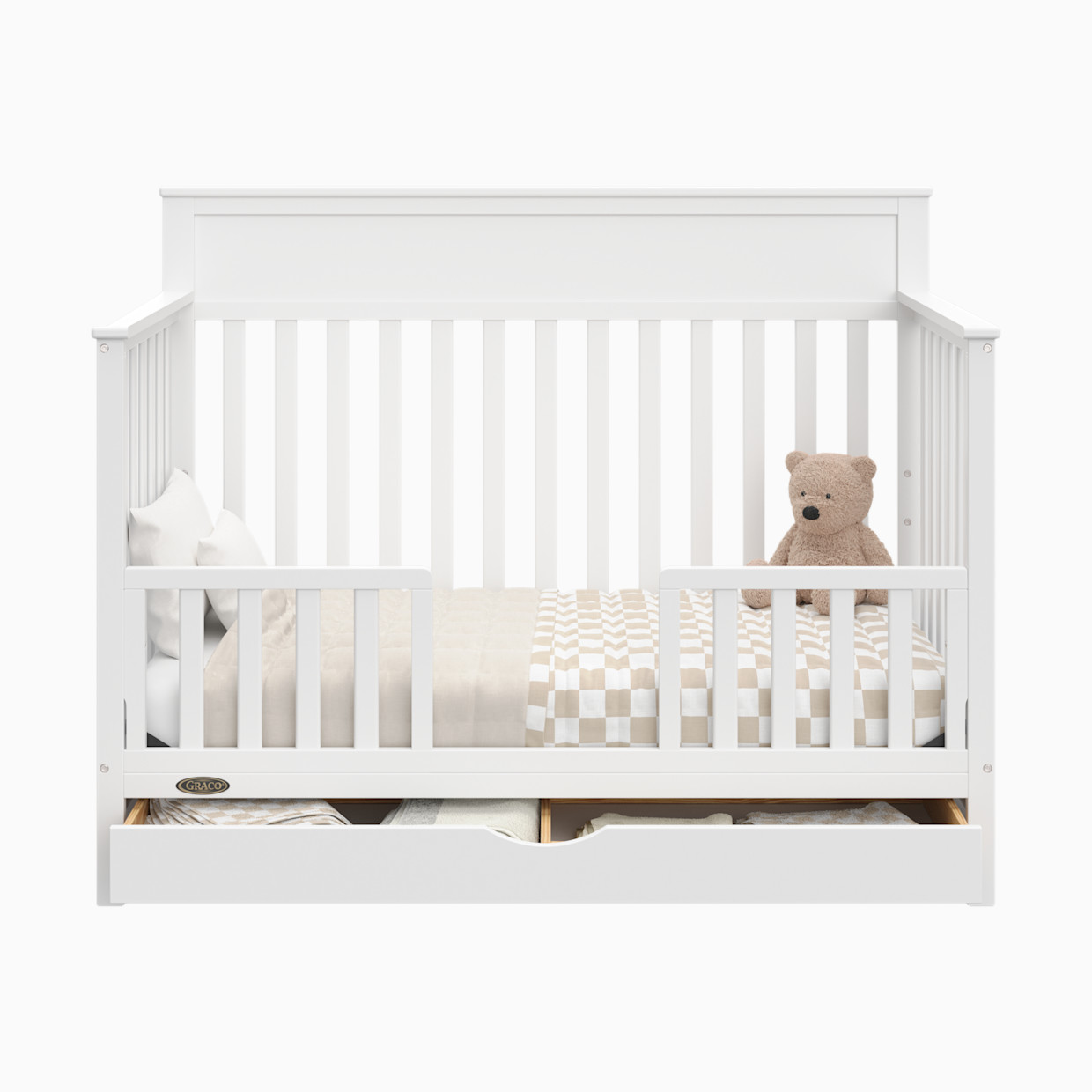 Storkcraft Universal Toddler Safety Guardrail Kit (Slats) - White.