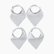 Copper Pearl 4 Pack Soft Cotton Baby Bibs for Drooling and Teething, Absorbent Drool Bibs for Baby Girl and Boy, Adjustable to Fit Newborns to Toddlers (Gray Basics)