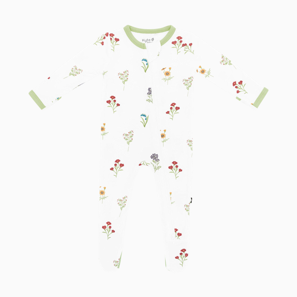 Kyte Baby Printed Zipper Footie - Wildflower, 3-6 M.