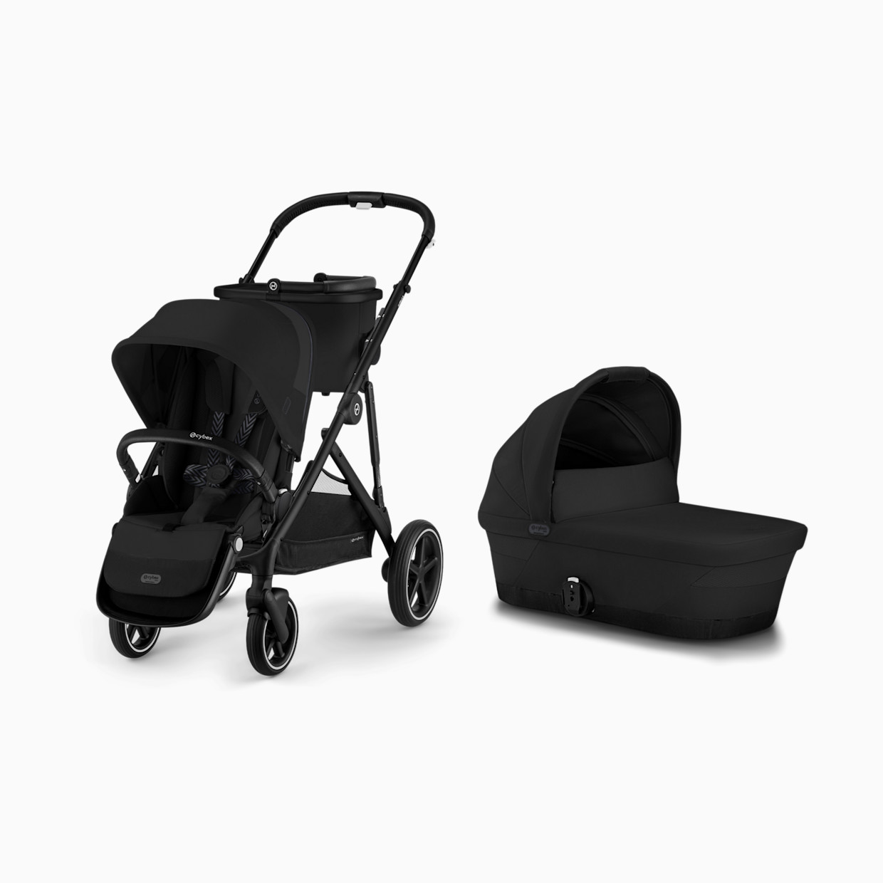 Cybex GAZELLE S Stroller + GAZELLE S Cot Bundle - Moon Black.